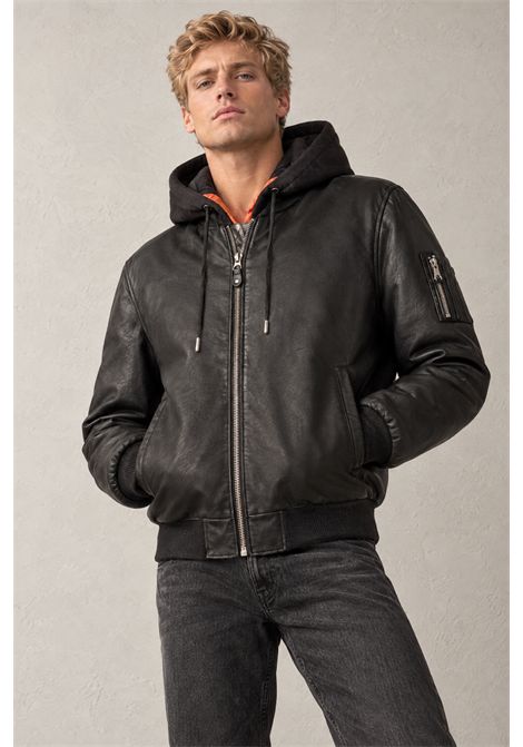 Schott NYC Bomber MA-1 in Pelle d'Agnello Nero Uomo SCHOTT N.Y.C | Giubbotti | LCSPORTBLACK